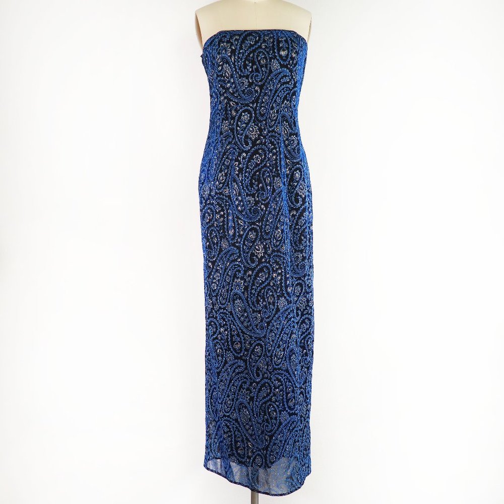 Vintage NOS Betsey & Adams Metallic Maxi Gown